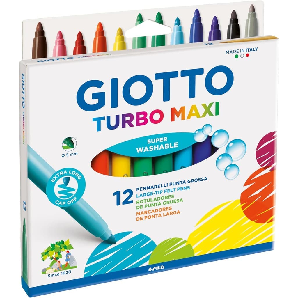 Caneta Hidrocor 12 cores Turbo Maxi Giotto
