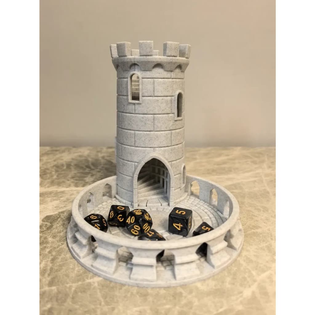 🏰🎲 Torre de Dados – Torre Medieval | Resina & Desing