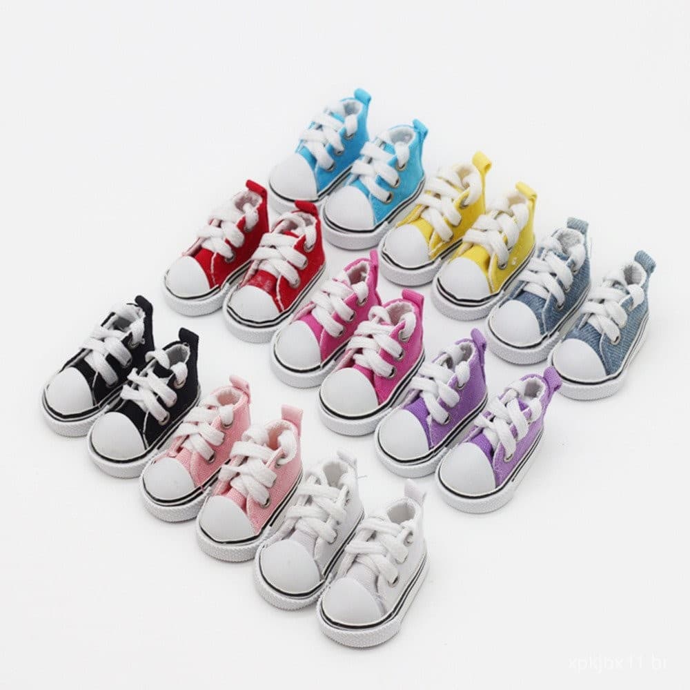 Sapatos Casuais de Lona para Boneca BJD 5 Centímetros Acessórios Brinquedos de Princesa Menina 1/6 DIY Renda YCRR