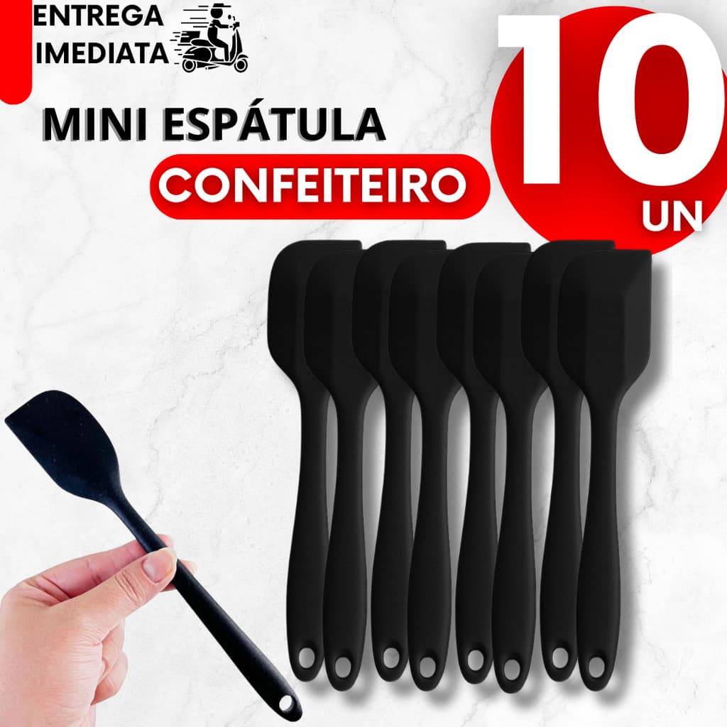 Kit Mini Espátula Reta 10/6/5/4 Silicone de Confeiteiro Pão Duro Raspador Confeitaria