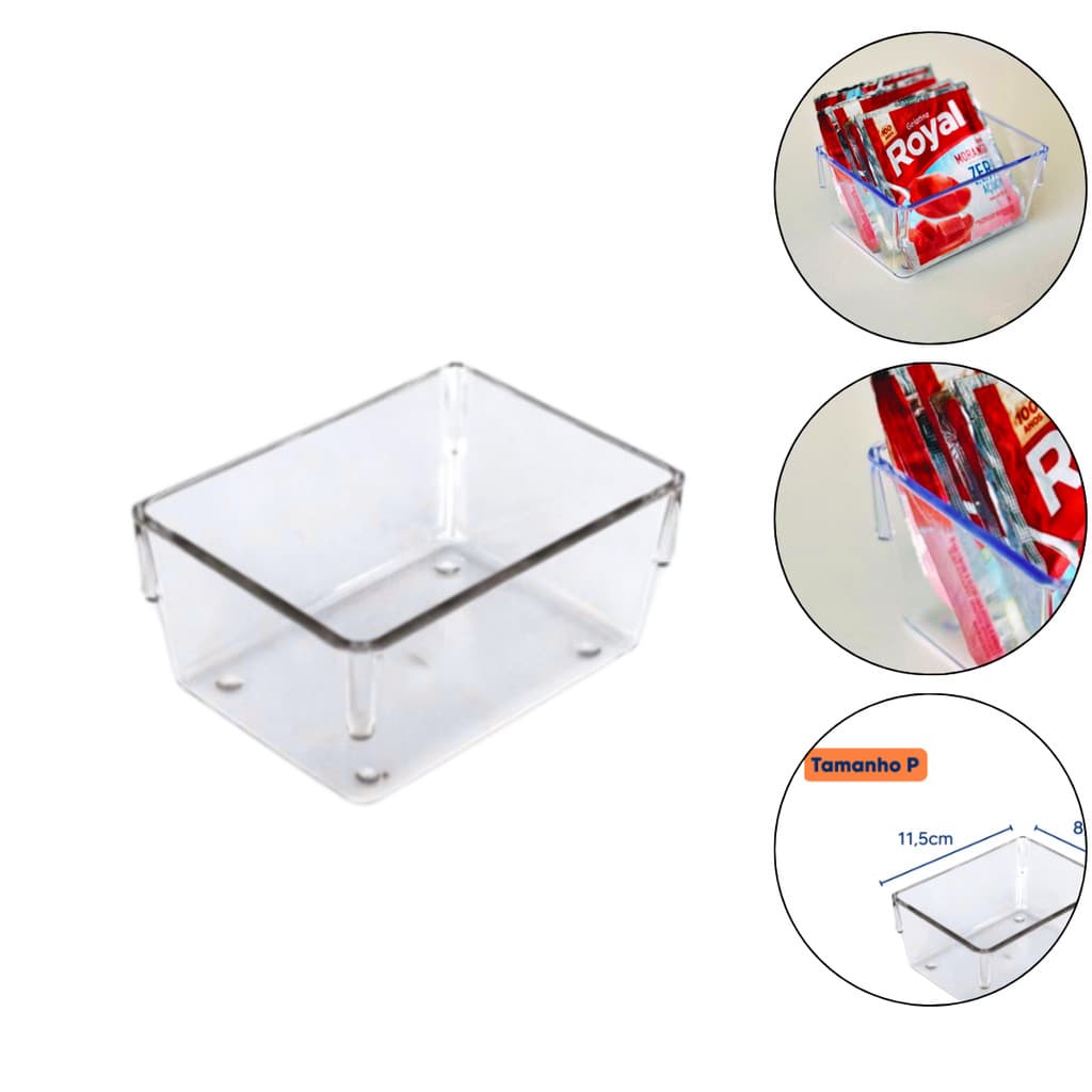 Kit Organizador de Gavetas  Acrílico Empilhável 5 P e 5 M