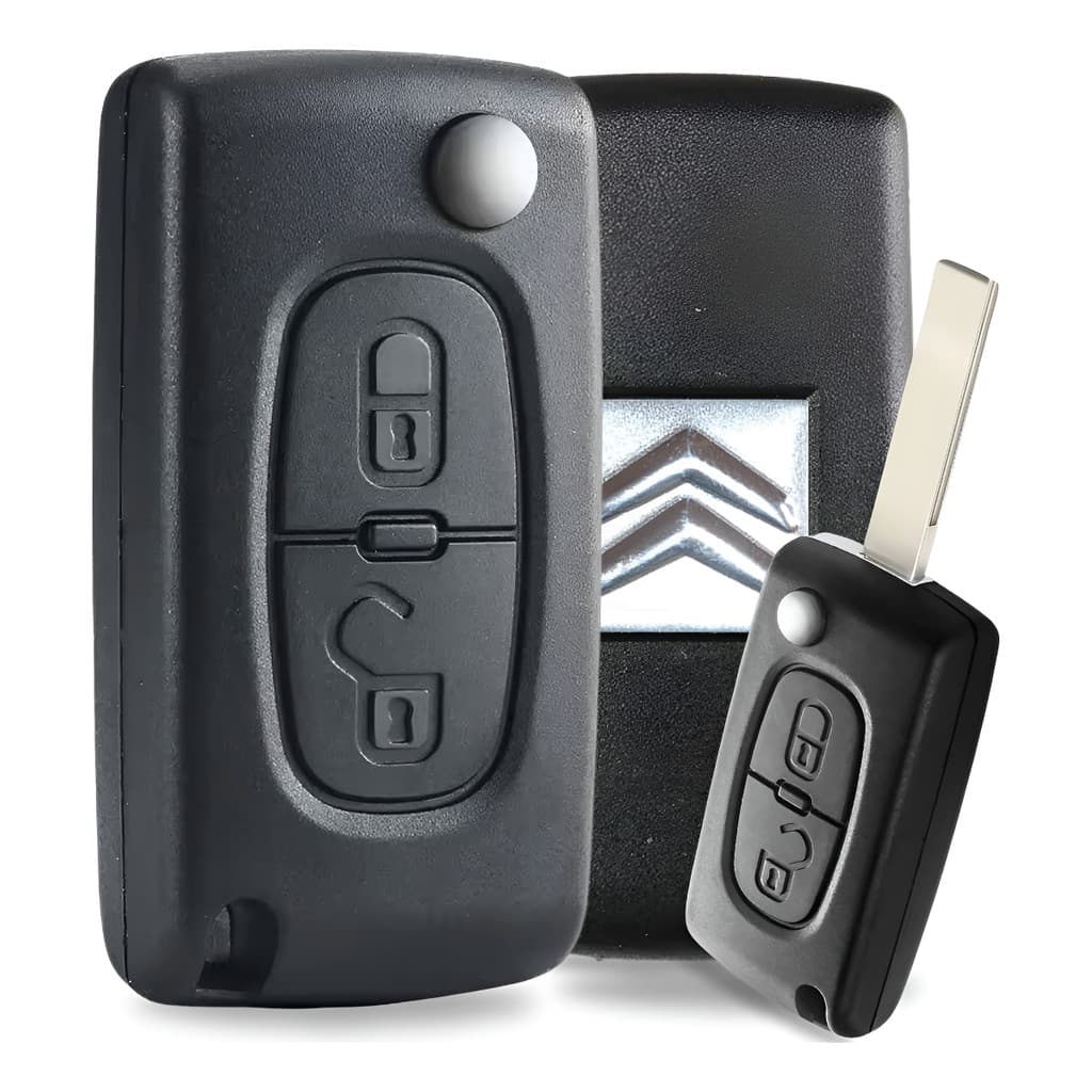 Chave Canivete Citroen C3 Vtr 2 Botões Com Suporte