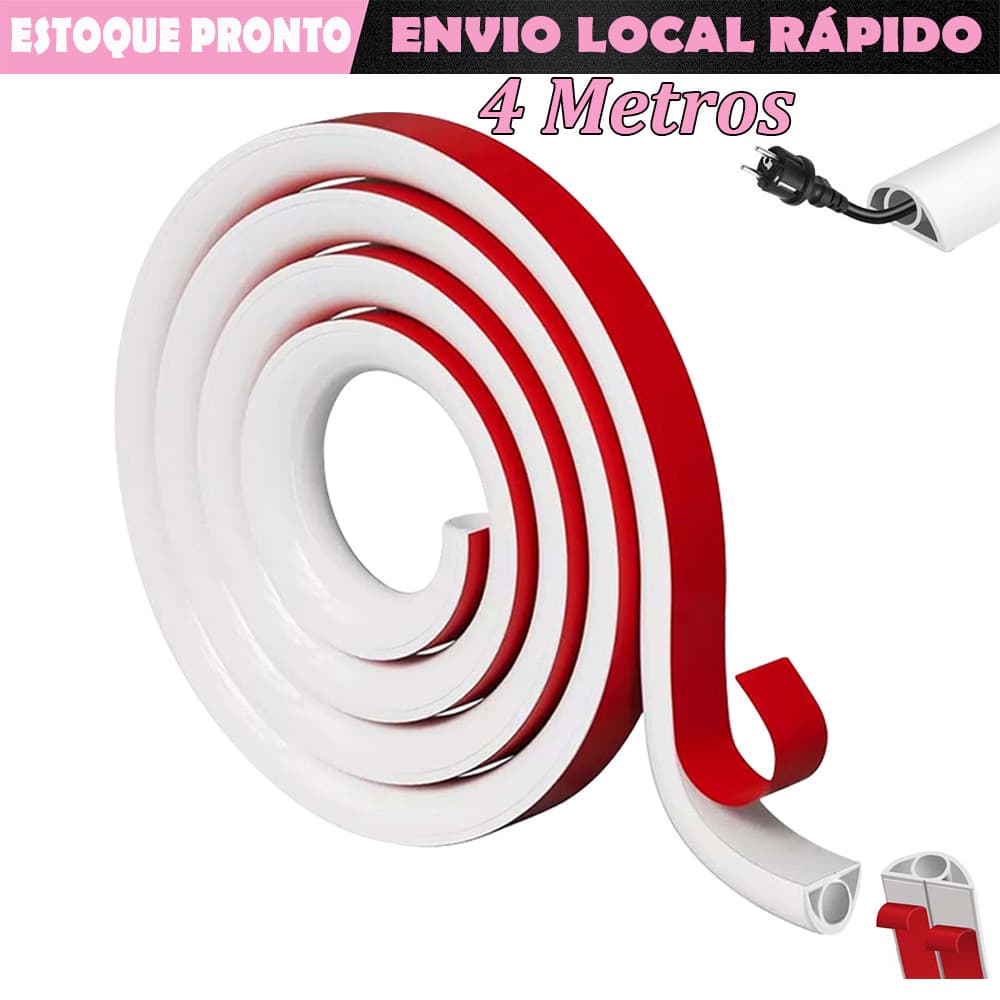 4m Branco Protetor de cabo de piso com capa de cabo capas de cabo autoadesivas fortes para fios capas de cabo extensão