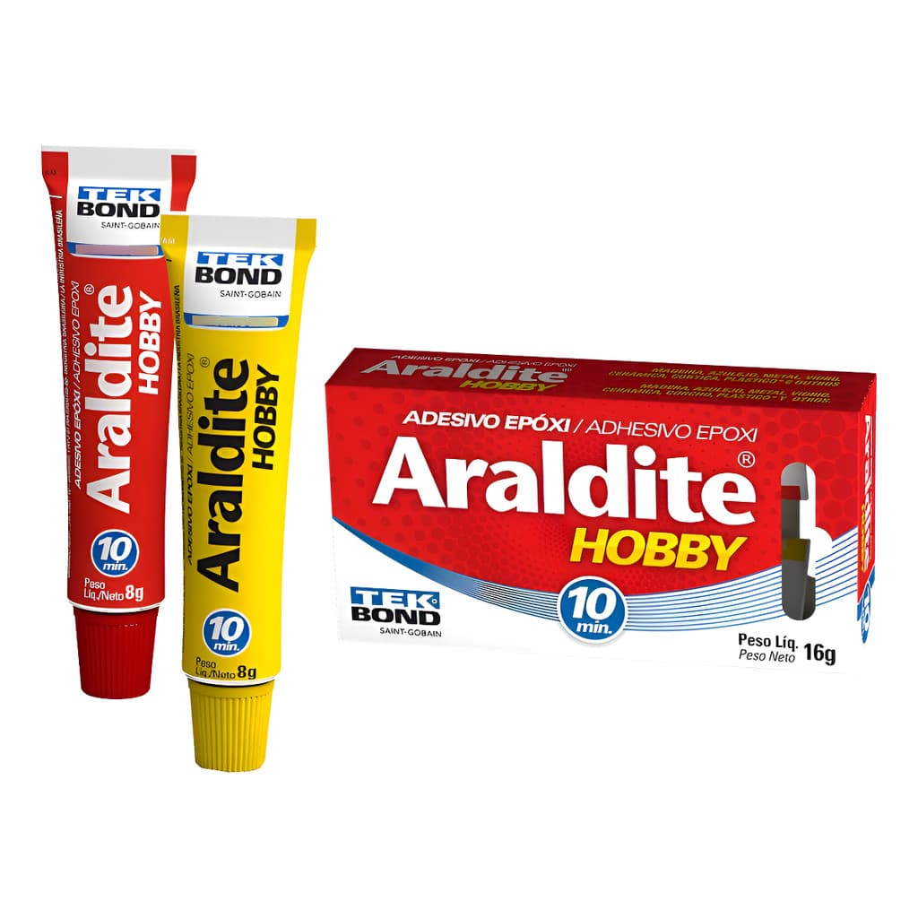 Araldite Hobby Cola Epóxi 10 Minutos 16 Gramas Tek Bond Vermelho