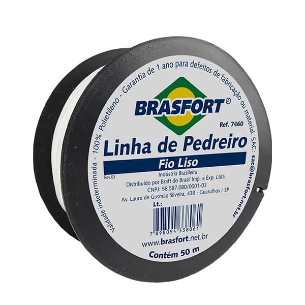 LINHA DE PEDREIRO 1 FIO LISO 50 METROS - BRASFORTOT