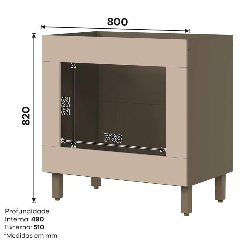 Balcão Forno Embutir Connect Duna/Cristal II