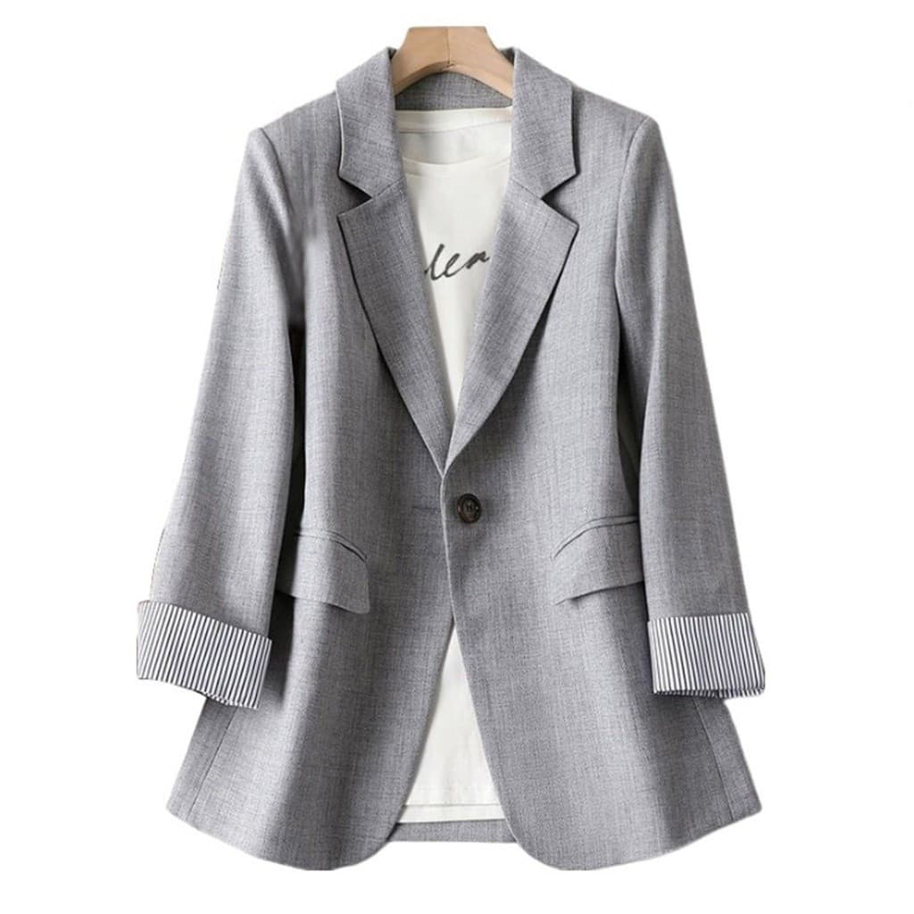 Blazer Elegante de Botão Único para Mulheres LMDE QZJS