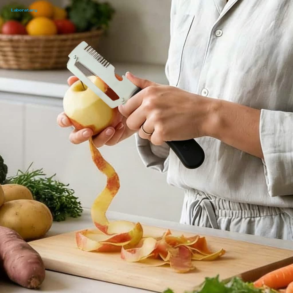 Efficient Meal Prep Tool Wide Blade Vegetable Peeler 3-in-1 with Plastic Handle – Stainless Steel Fruit Potato Onion S