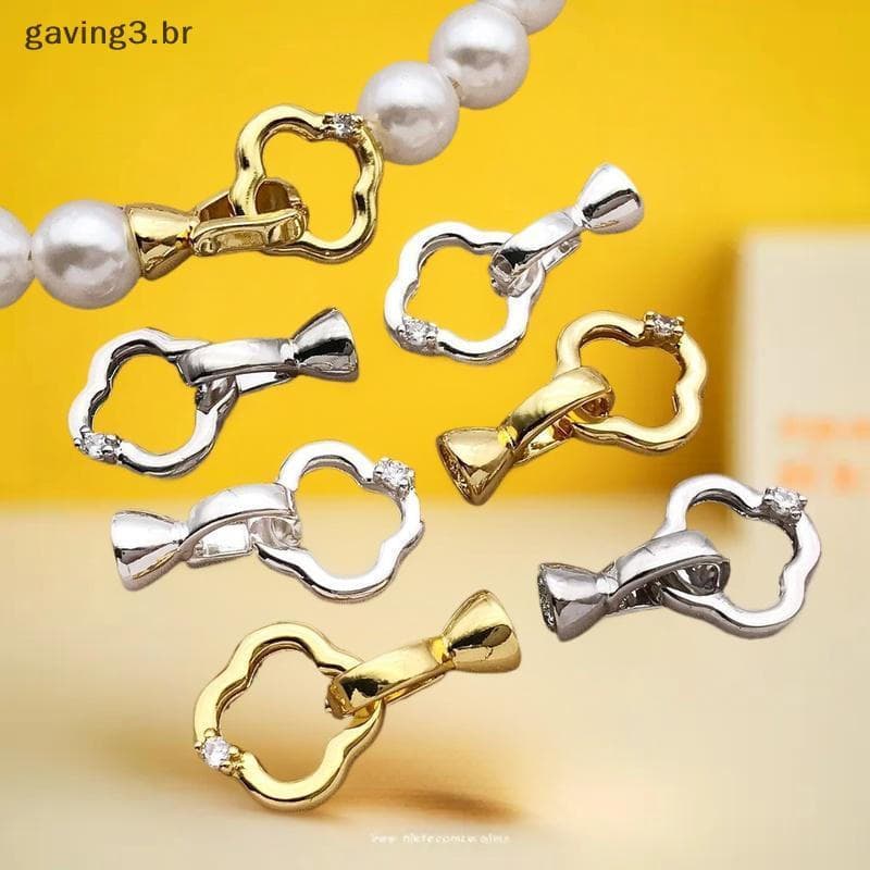 [GAVBR] 3/5 Unidades De Cobre 18k Banhado A Ouro Genuíno Thi Prateado Branco Dourado Trevo Conectando Bule , Acessórios