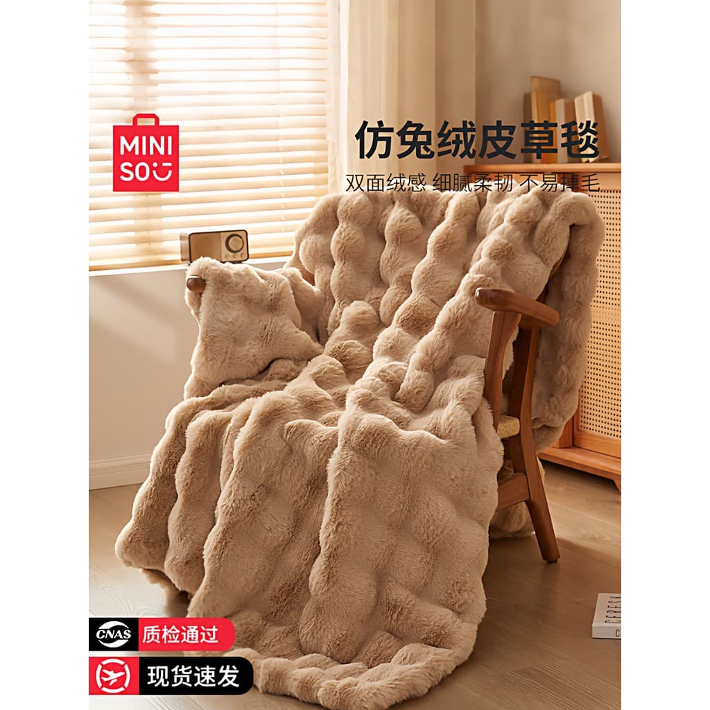 Produto famoso imitação de coelho velo cobertor xale escritório Nap ar condicionado sofá cobertor inverno engrossado Cor