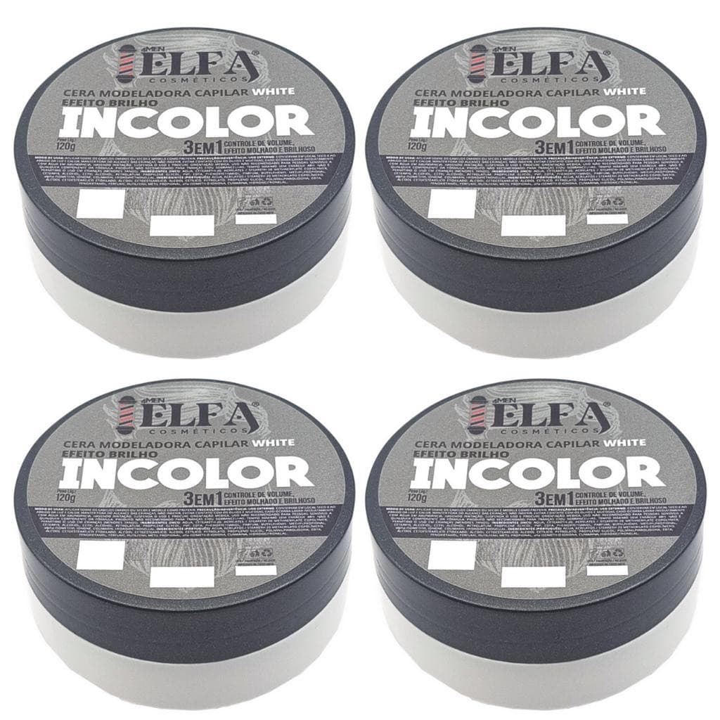 4 Cera Modeladora Capilar Elfa Incolor 4 Man Extra Forte 120g
