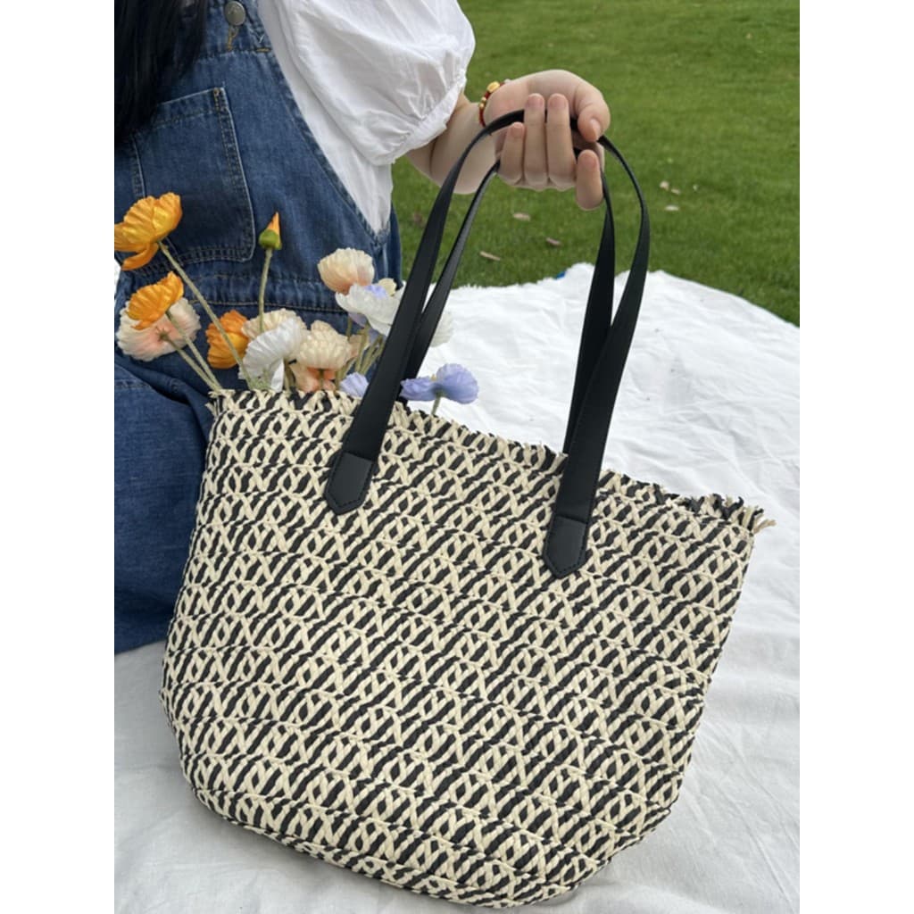 Moda All-Match saco de tecido de um ombro feminino 2025 novo estilo grande capacidade Commuter sacola beira-mar praia sa