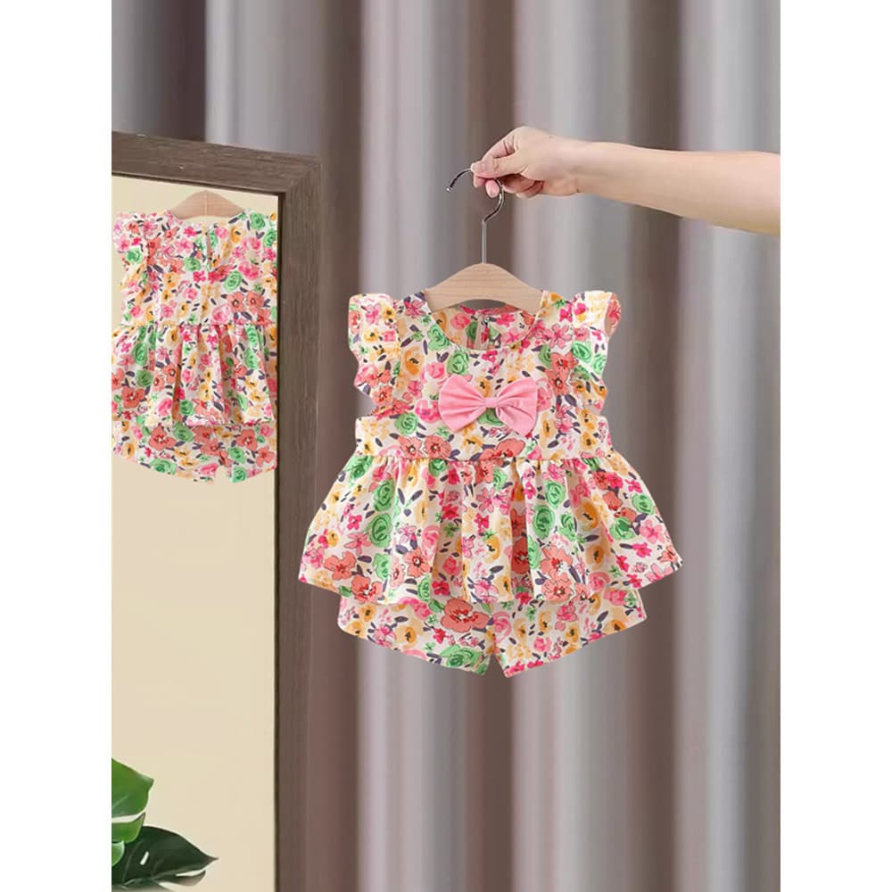 Meninas ternos de verão 2026 novo estilo crianças moda roupas de bebê bebê fino terno de duas peças verão na moda