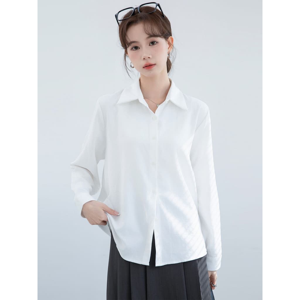 Camisa branca feminina profissional Formal Wear 2026 primavera outono novo estilo entrevista profissional camisa branca