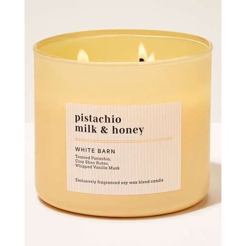 Vela Aromática 3 Pavios Pistachio Milk & Honey Bath & Body Works #progressiva