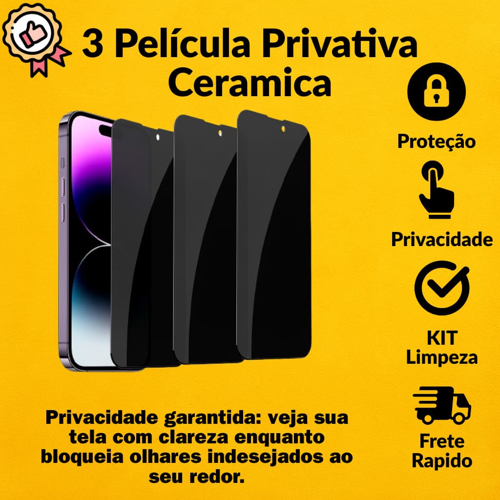 Película Cerâmica Fosca Privacidade Para Moto G23 G13 G34 G53 G32 G62 G73 G31 G41 G42 G71