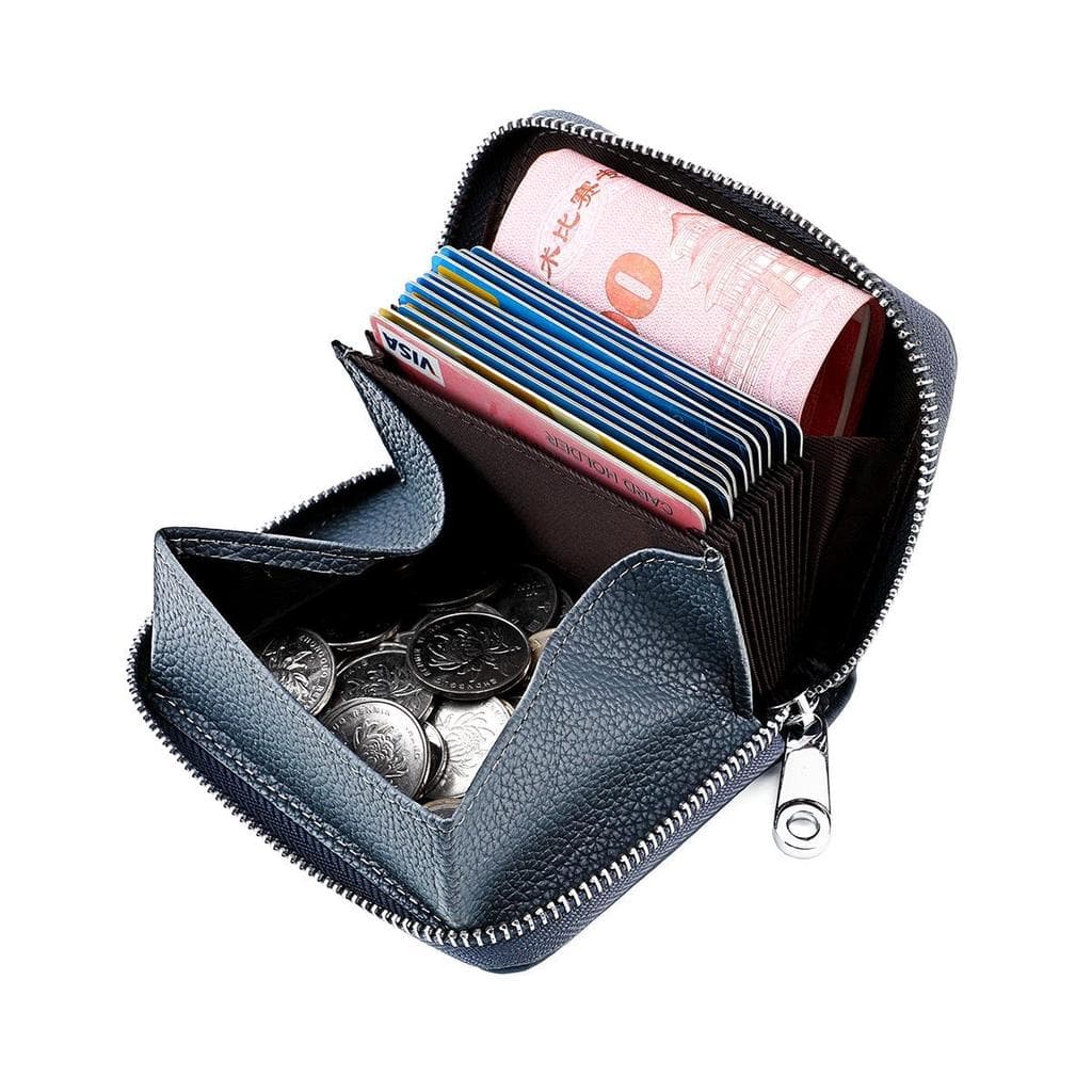 Atacado estilo japonês couro genuíno masculino feminino titular do cartão rfid estilo japonês moeda bolsa com zíper titu