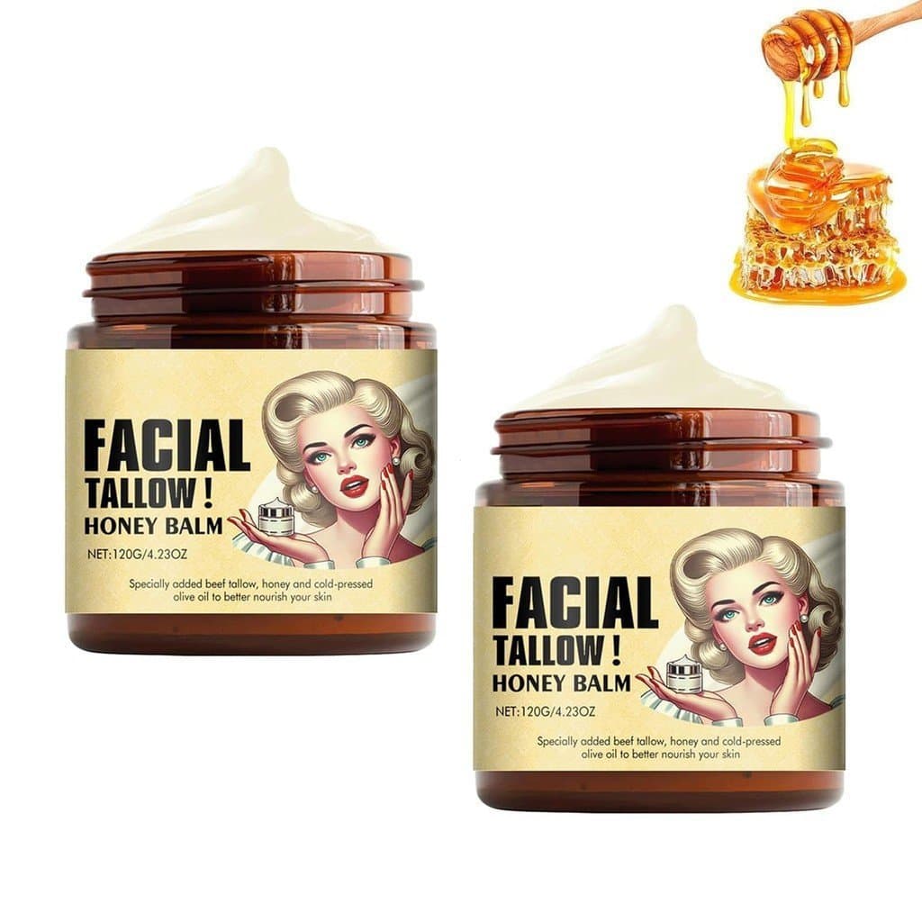 Bálsamo de Sebo de Boi e Mel Dragon Honor, Creme Facial de Animais Alimentados a Pasto, Bálsamo de Sebo e Mel para o Ros