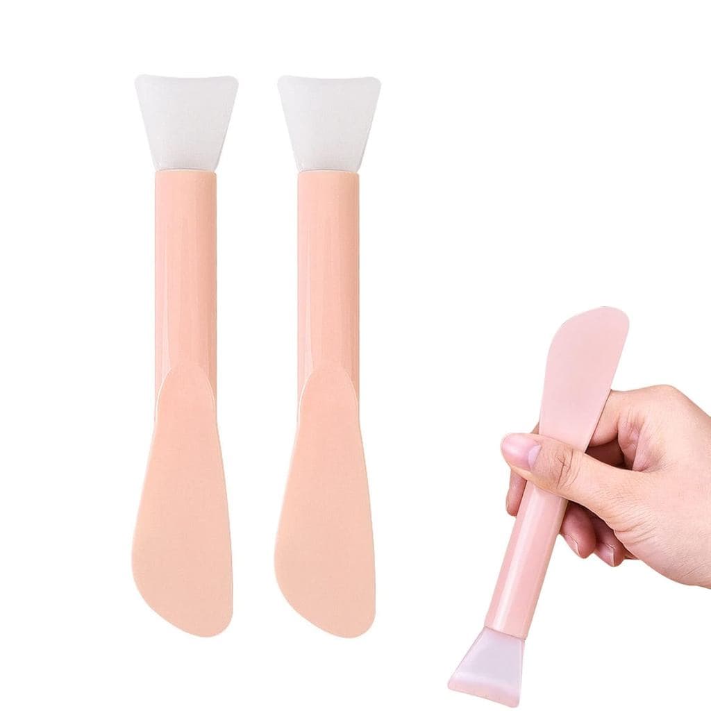 Angzhili 2 Pincéis de Máscara Facial de Dupla Ponta com Cabeça de Silicone, Pincel Aplicador de Máscara Facial, Ferramen