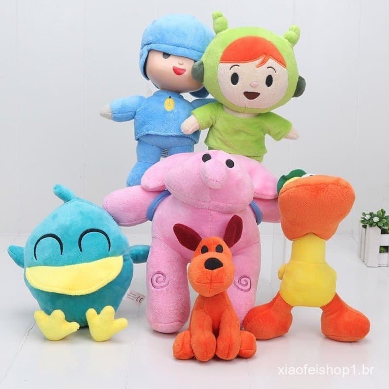 4 pçs/conjunto de boneca de pelúcia Pocoyo Elly Duck Loula/presente de boneca de pelúcia para crianças