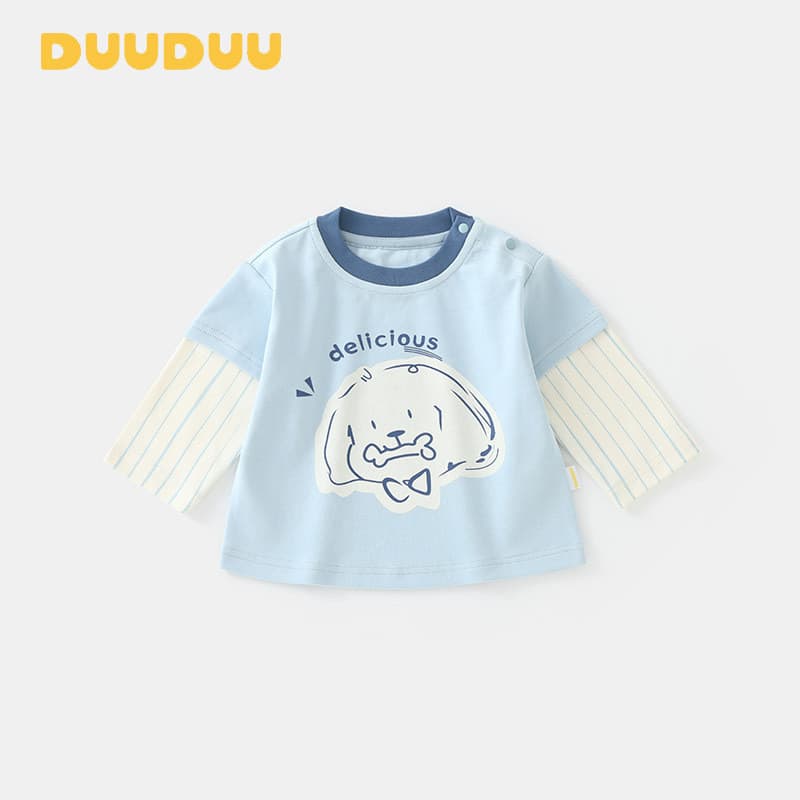 DUUUDUUa roupas infantis 2025 novo estilo crianças bebê camisa de fundo camisa de manga comprida camiseta infantil menin