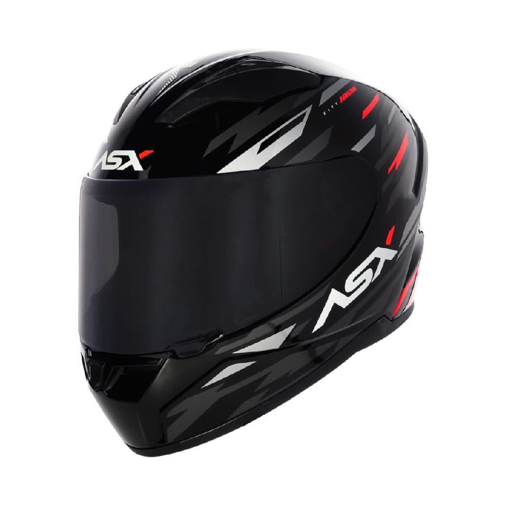 Capacete City Arrow Brilhante Preto/Grafite/Vermelho