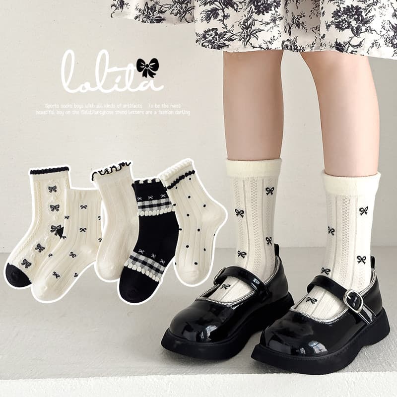Meias para meninas, estilo fino de verão, meias infantis até a panturrilha com laços, para meninas mais velhas, meias es