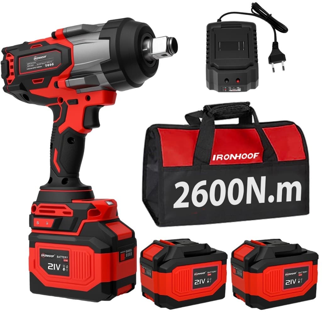 2600NM Parafusadeira Chave De Impacto Potente Brushless 6AH Bateria