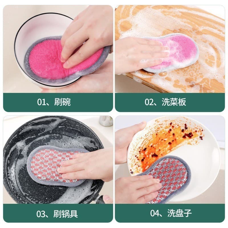 Esponja de lavar louça espessa, esponja de limpeza para panelas específica para cozinha, esponja de aço, mágica