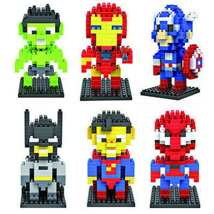 Filme Vingadores Super Heróis Figuras De Ação Pequenos Blocos De Construção Conjunto Boneca Capitão América Superman Hom