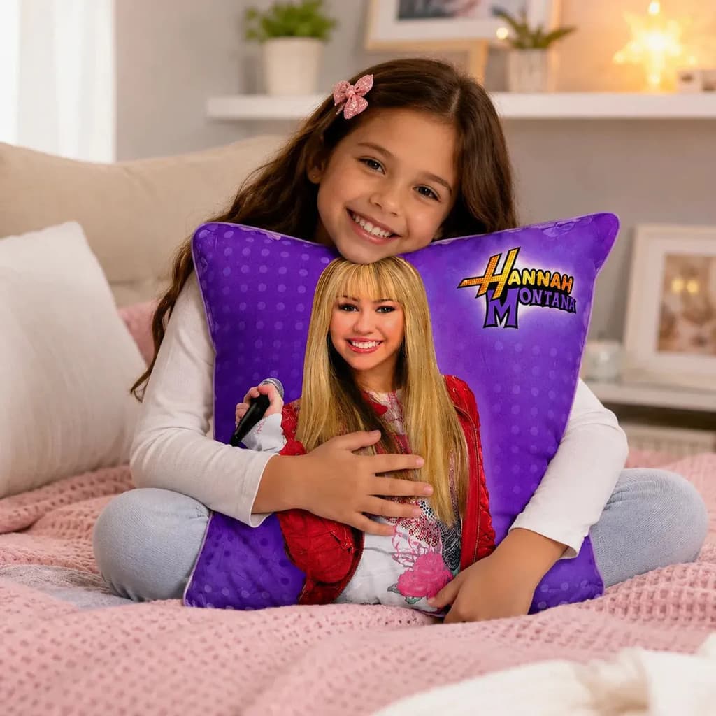 Travesseiro Hannah Montana 30x30cm Para Quarto Almofada Personagem