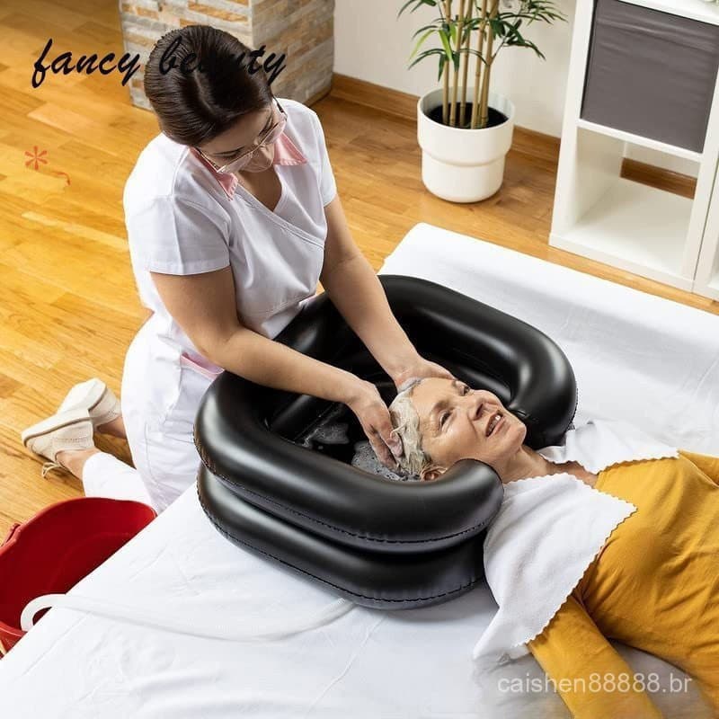 Bacia Inflável Portátil para Lavagem de Cabelo, para Pacientes Acamados, Pessoas com Deficiência, Feridos, Banho de Drea