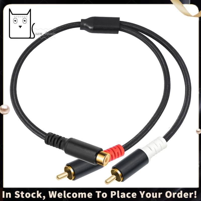 1 Macho Para 2 Fêmeas Cabo De Áudio Banhado A Ouro Alto-Falante Amplificador Subwoofer