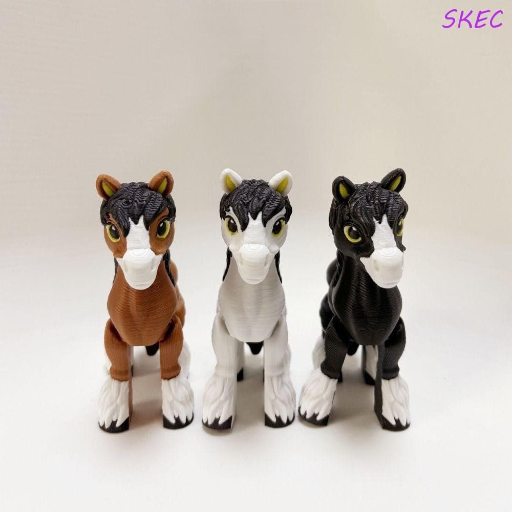 Cavalo impresso em 3D SKEC, peças rotativas cortadas a laser, adequado para brinquedos de cavalo articulados em 3D flexí
