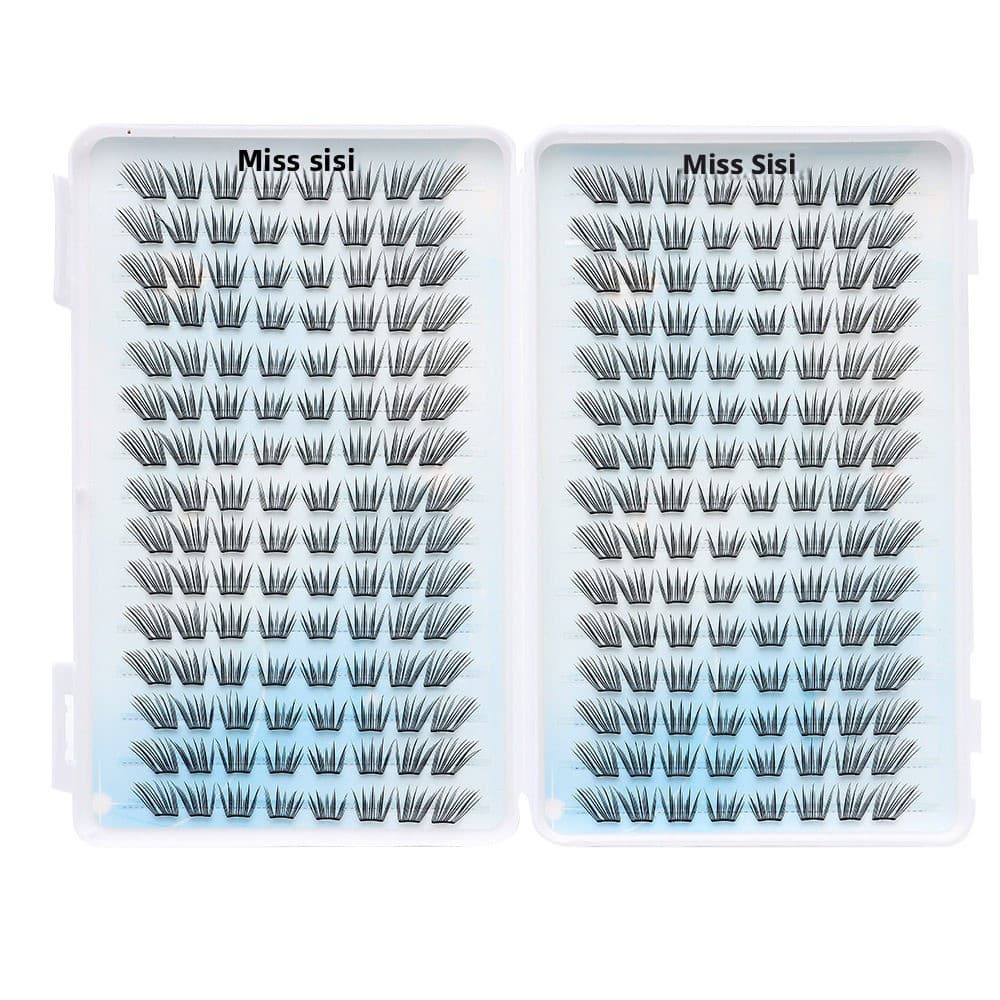 Cílios postiços autoadesivos pequenos e finos, sem colágeno, macios, adequados para iniciantes, Cluster único, ondulação