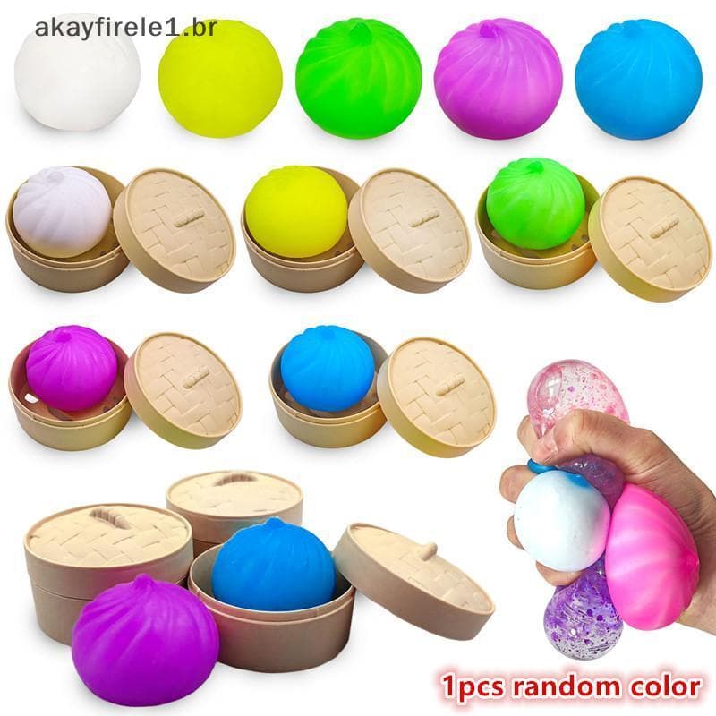 akayfirele1 Squishy Steamed Dumpling Bun Toy Para Alívio Do Estresse Ansiedade Mão Squeeze Anti Fidget Soft Rising Play