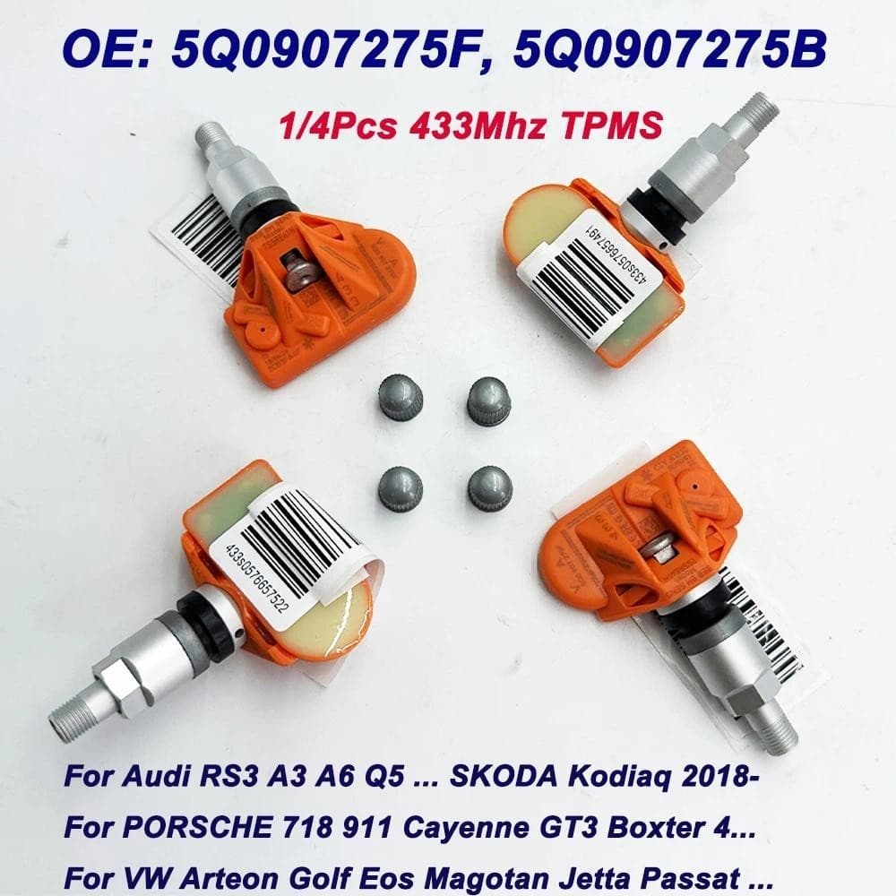 1/4PCS 5Q0907275F 5q0907275sensor De Pressão Dos Pneus B TPMS Para Audi RS3 SKODA Kodiaq PORSCHE 718 VW Arteon Golf Eos
