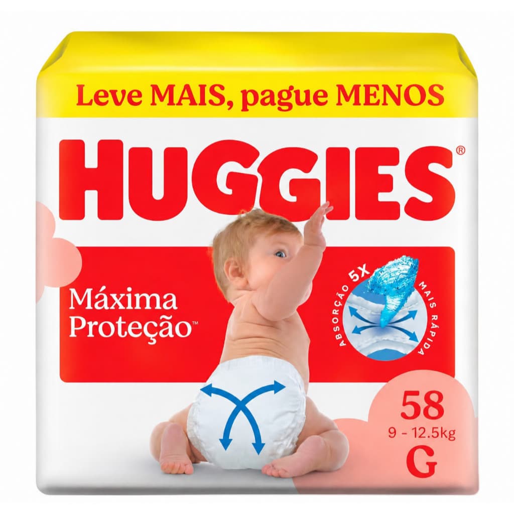 Fralda Descartavel Huggies Maxima Proteção G 9 - 12,5kg