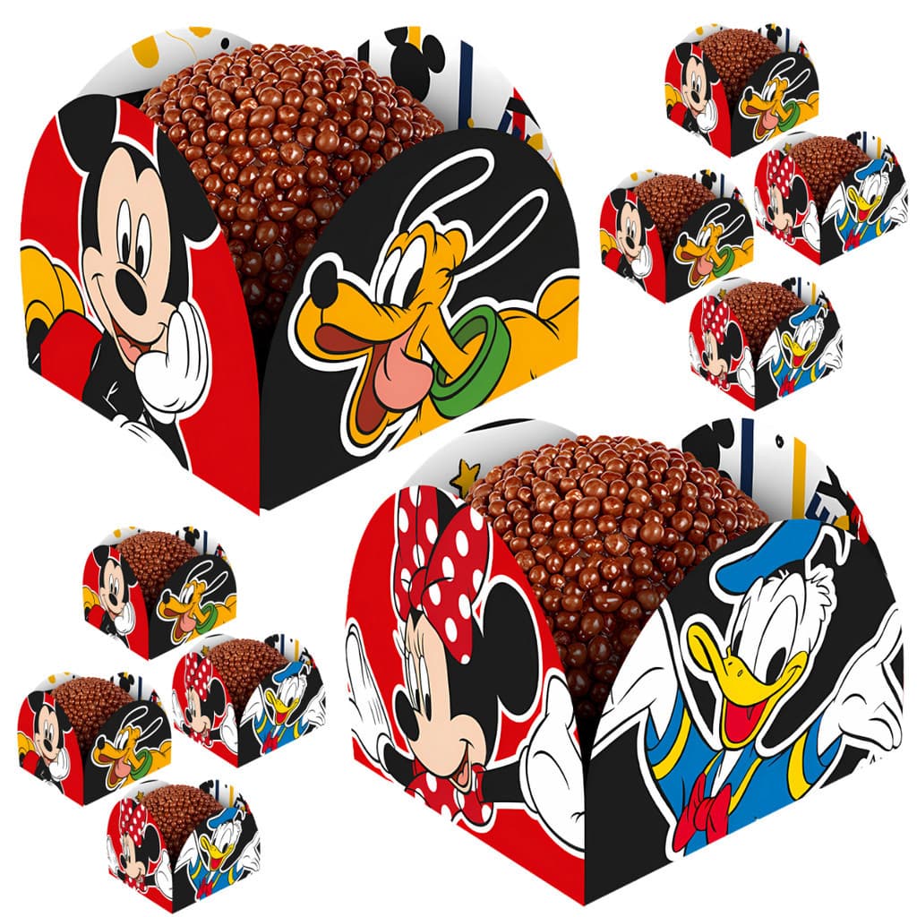 50 Porta Forminhas Mickey Mouse Doces Festa Infantil Aniversário Disney Minnie Pluto Pato Donald