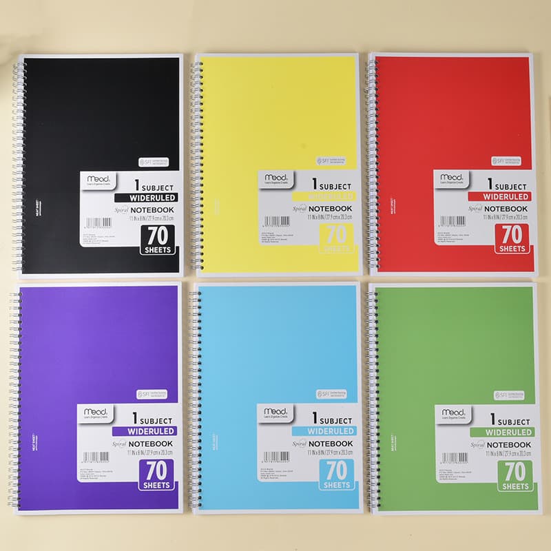 [Estoque pronto] Estoque pronto Mead Wide Line Office Record Coil Notebook 70 folhas Estudante Escritório Bloco de notas