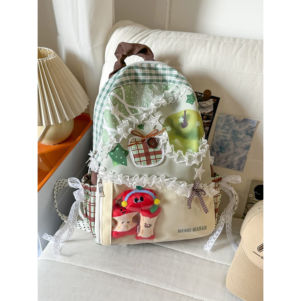 Lolita dor saco de renda bonito mochila estudante festa JK japonês All-Match saco de escola menina mochila Casual