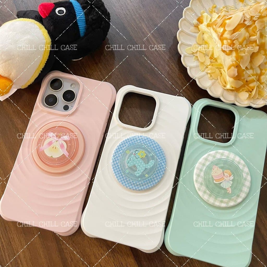 griptok magsafe magsafe popsocket Chill * ins Style Bowknot Apple Puppy Angel Suporte magnético para telefone Adaptar-se