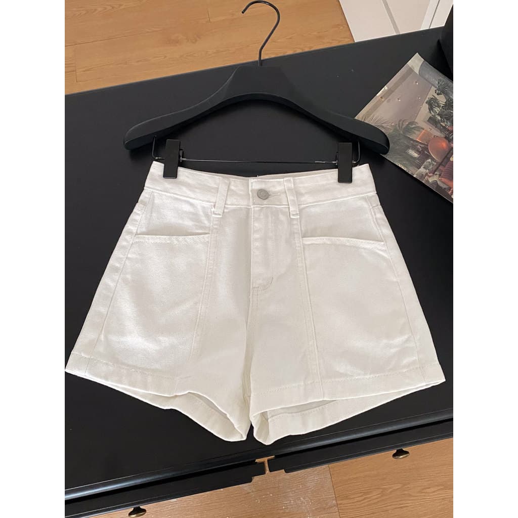 Tamanho grande branco Denim Shorts feminino verão 2026 novo estilo cintura alta mais magro olhar All-Match A linha Casua
