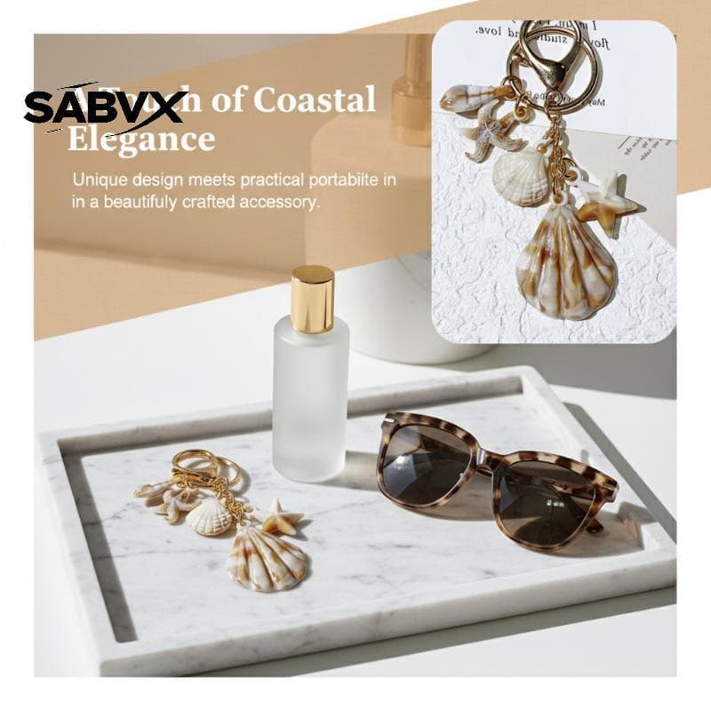 SABVX Seashell Starfish Chaveiro Beach Vibe Bag Encantos Para Coastal Moderno E Acessório De Carro BR
