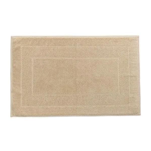 Toalha para os pés felpuda Karsten Solare de 48x80cm, bege, 100% algodão e antiderrapante