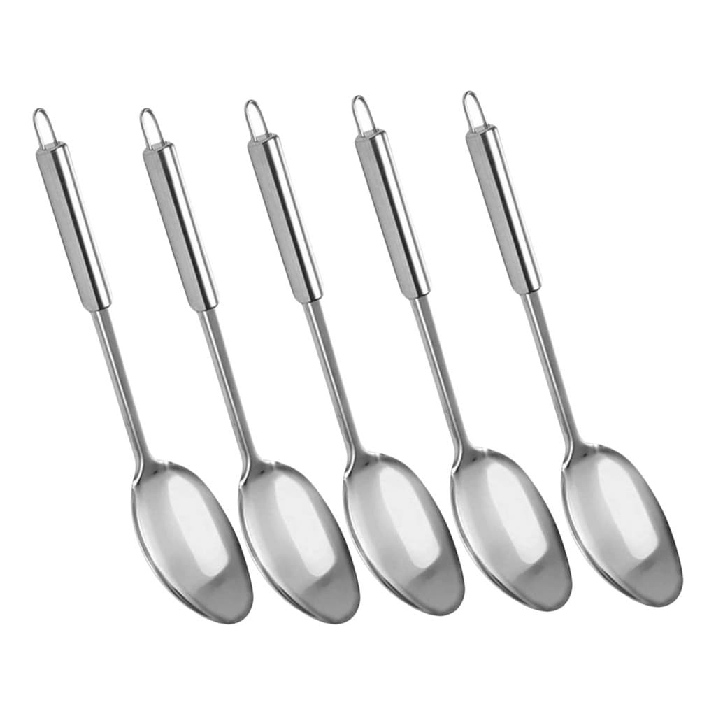 Kit 5 Colher Grande Inox Self Service Restaurante Cozinha