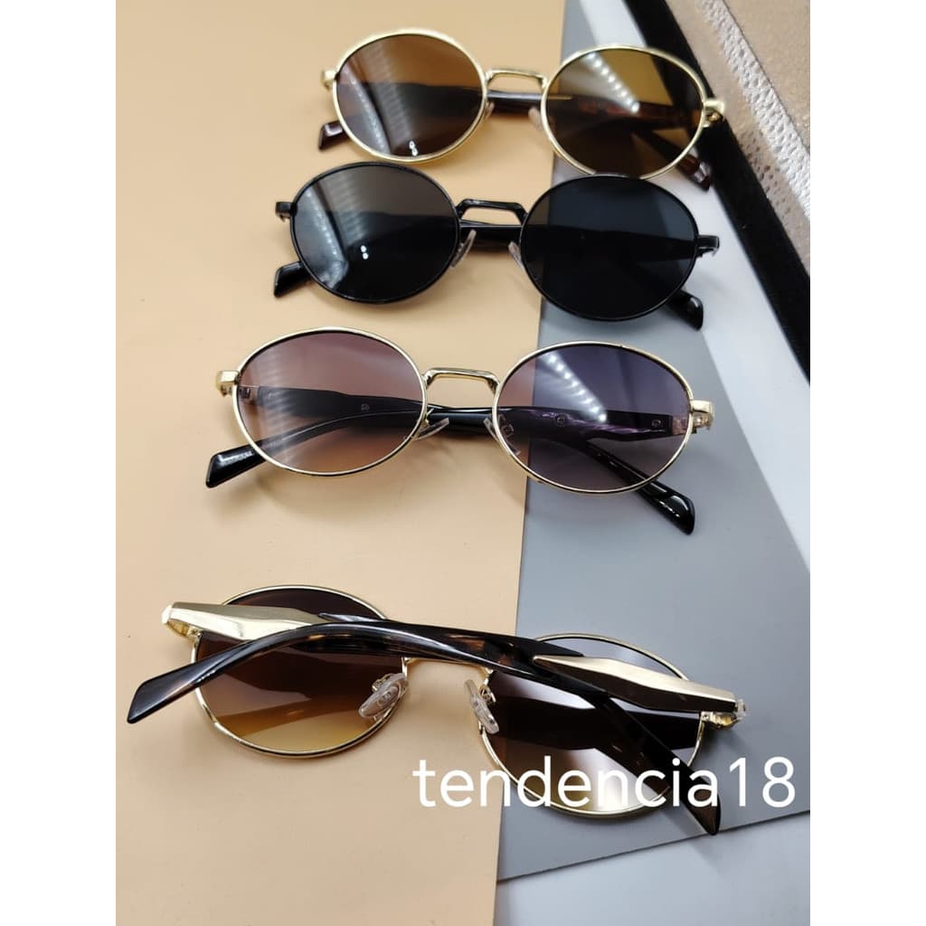 Óculos de Sol Feminino Oval Perna Fina Tendência Verão UV400