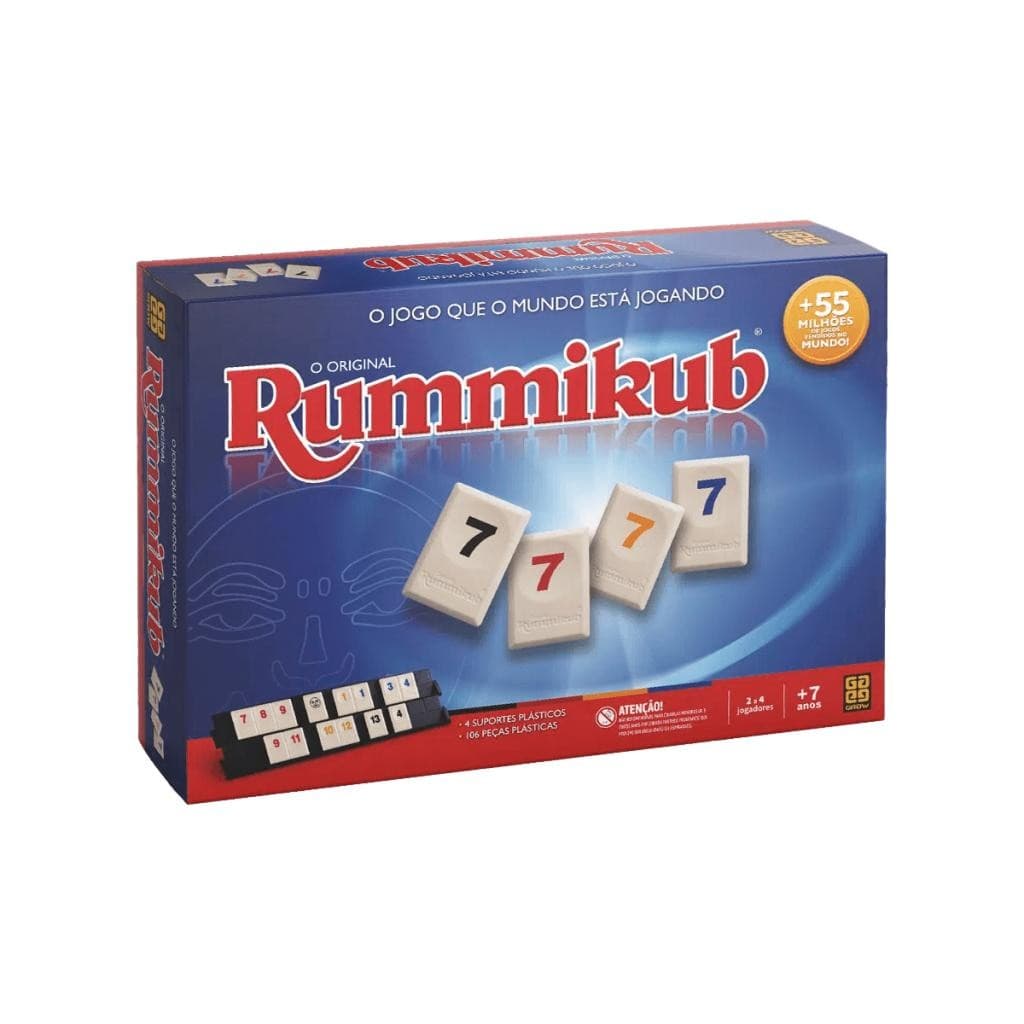 Rummikub Jogo De Estratégia Grow Clássico Familiar Educativo Divertido Para Crianças E Adultos