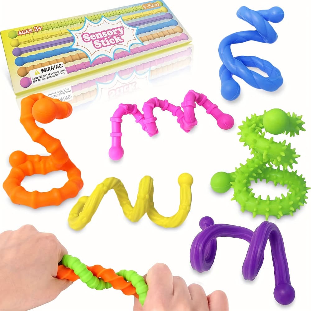Colorido 6 Pacote Sensorial Varas Brinquedos Fidget Brinquedo Para Alívio De Ansiedade Do Estresse Crianças Adultos Apre