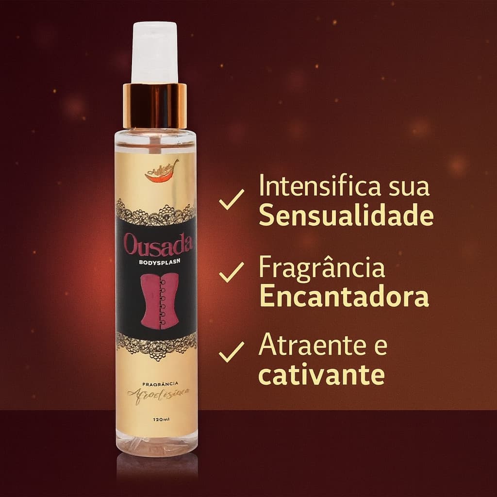 Body Splash Ousada Chillies  Sedução Feminina em Aroma Marcante Afrodisíaco 120ml